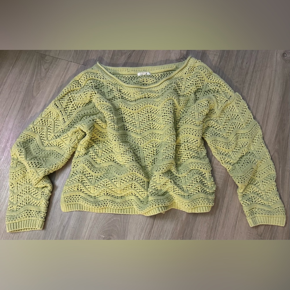 Light green/yellow Open-Knit Women’s Sweater